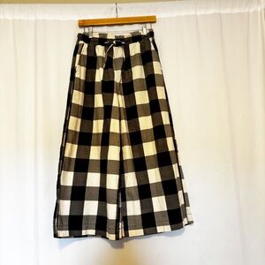 asos High Waist‎ Wide Leg Cropped Plaid Pant size 8 NWT